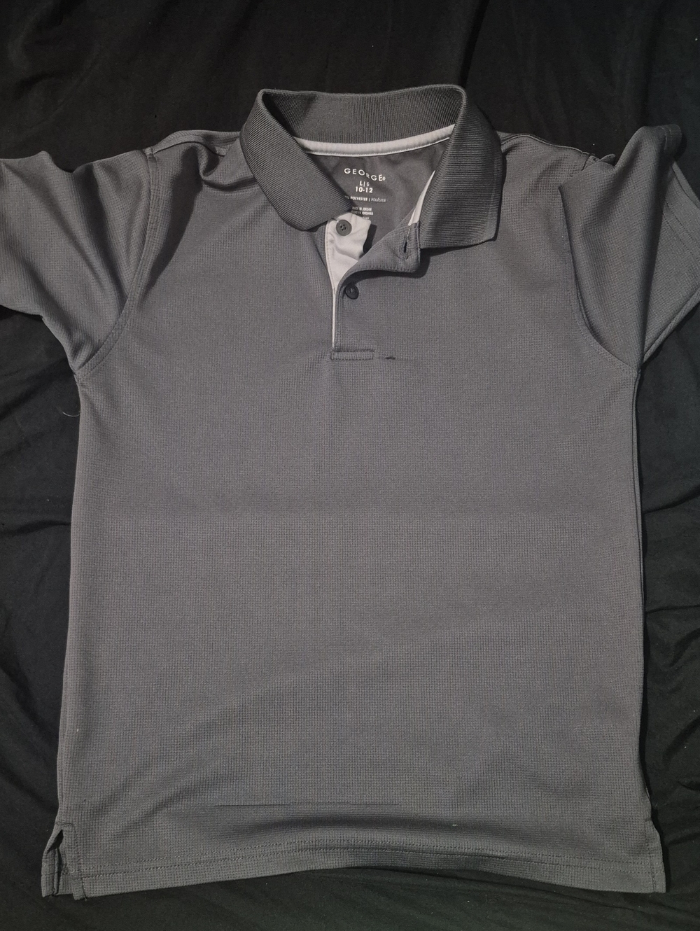 George Men’s Dark Gray Polo Shirt with Contrast Placket